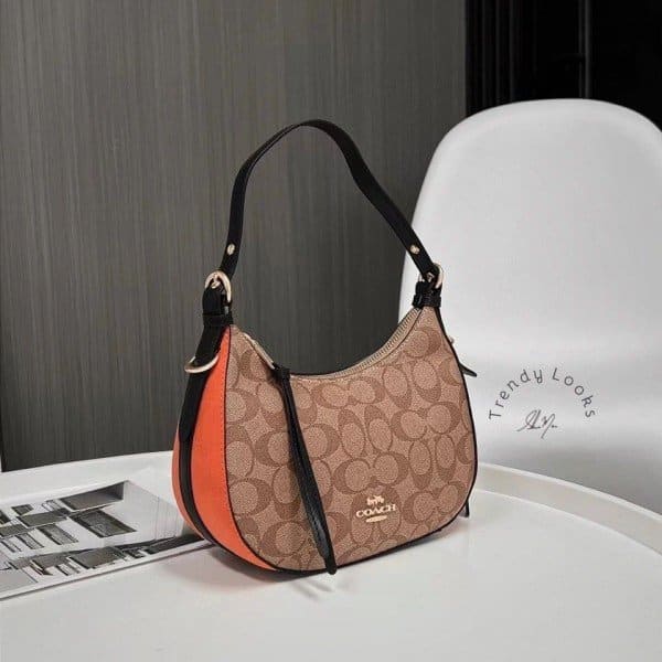 Coach Handbag Kleo Hobo In Signature Canvas With Box & Dust Bag & Sling Belt