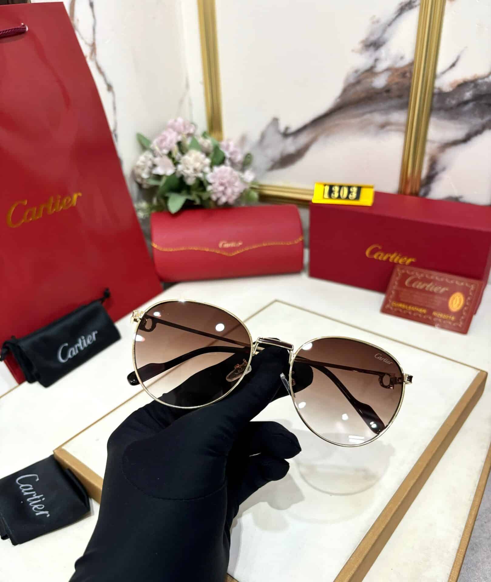 Men Classic Style Cartier Sunglasses 52 Silver Blue