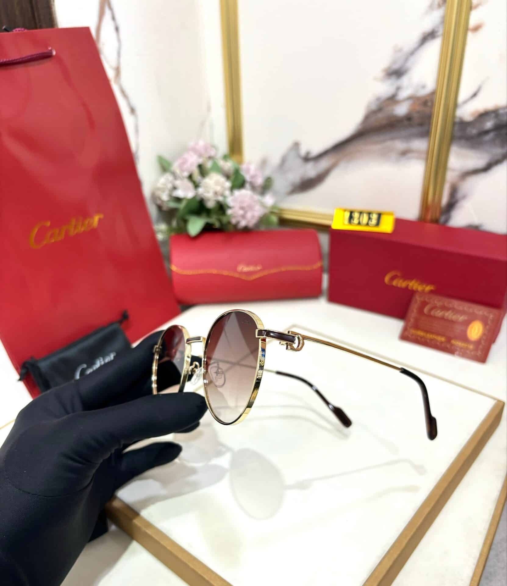Men Classic Style Cartier Sunglasses 52 Silver Blue