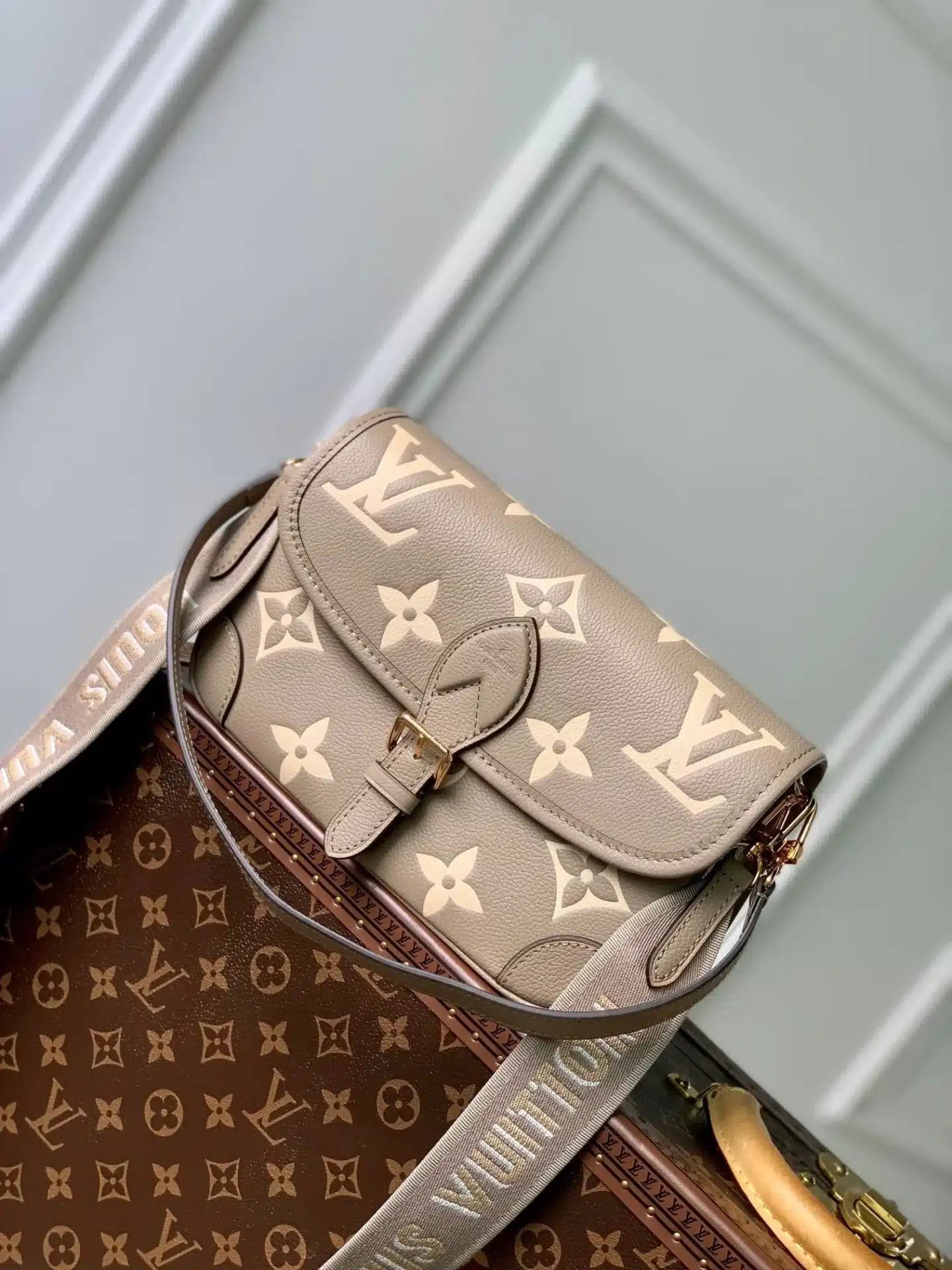 LV Bag Diane PM With Box Dust Bag Sling Belts
