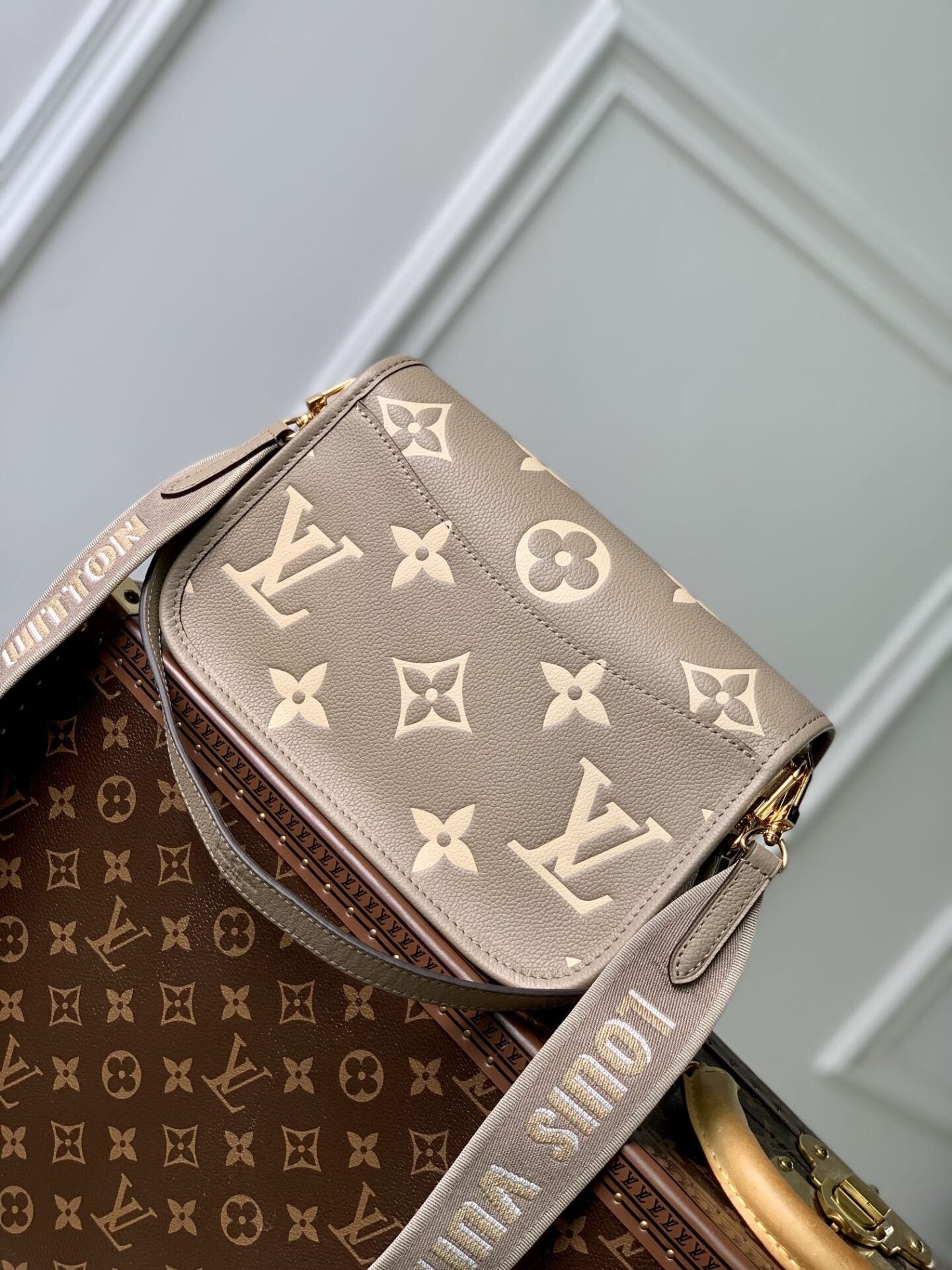 LV Bag Diane PM With Box Dust Bag Sling Belts