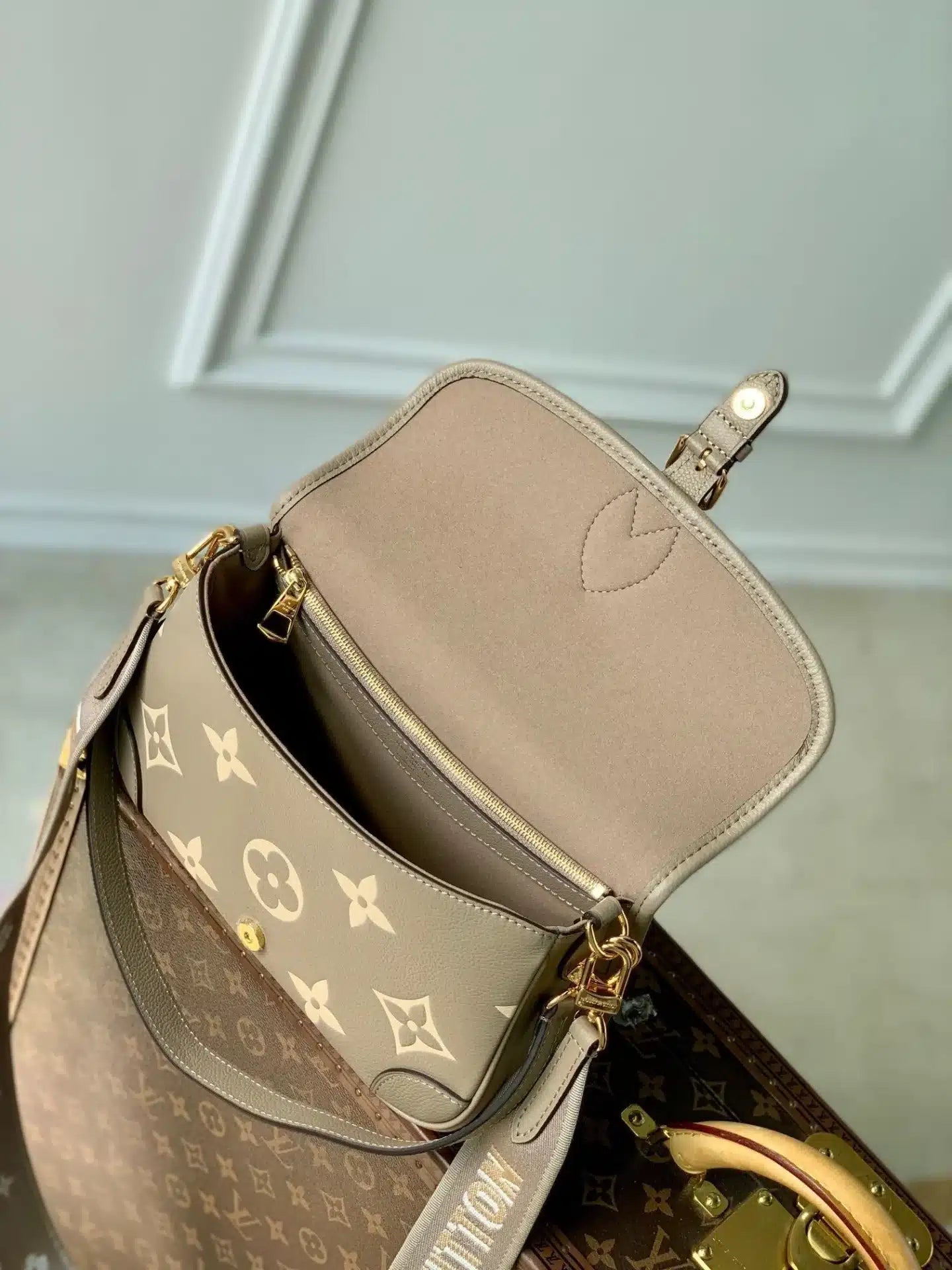 LV Bag Diane PM With Box Dust Bag Sling Belts