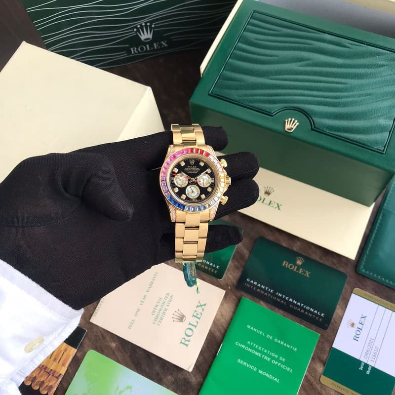 Rolex Rainbow Daytona Gold Tone Automatic Japanese Master Quality Men’s Watch