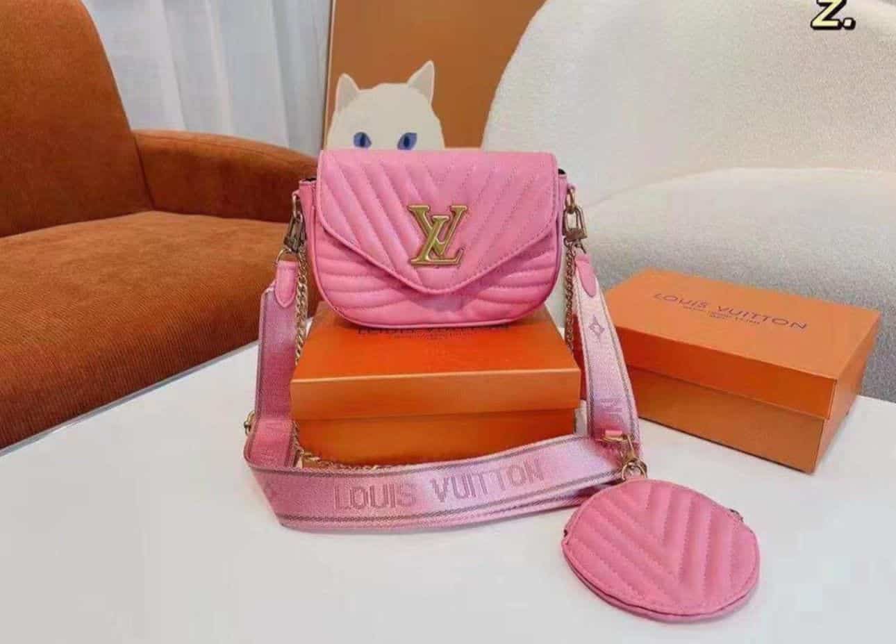 Louis Vuitton Bag Pochete Wave Pink With Box Edition Premium Bag