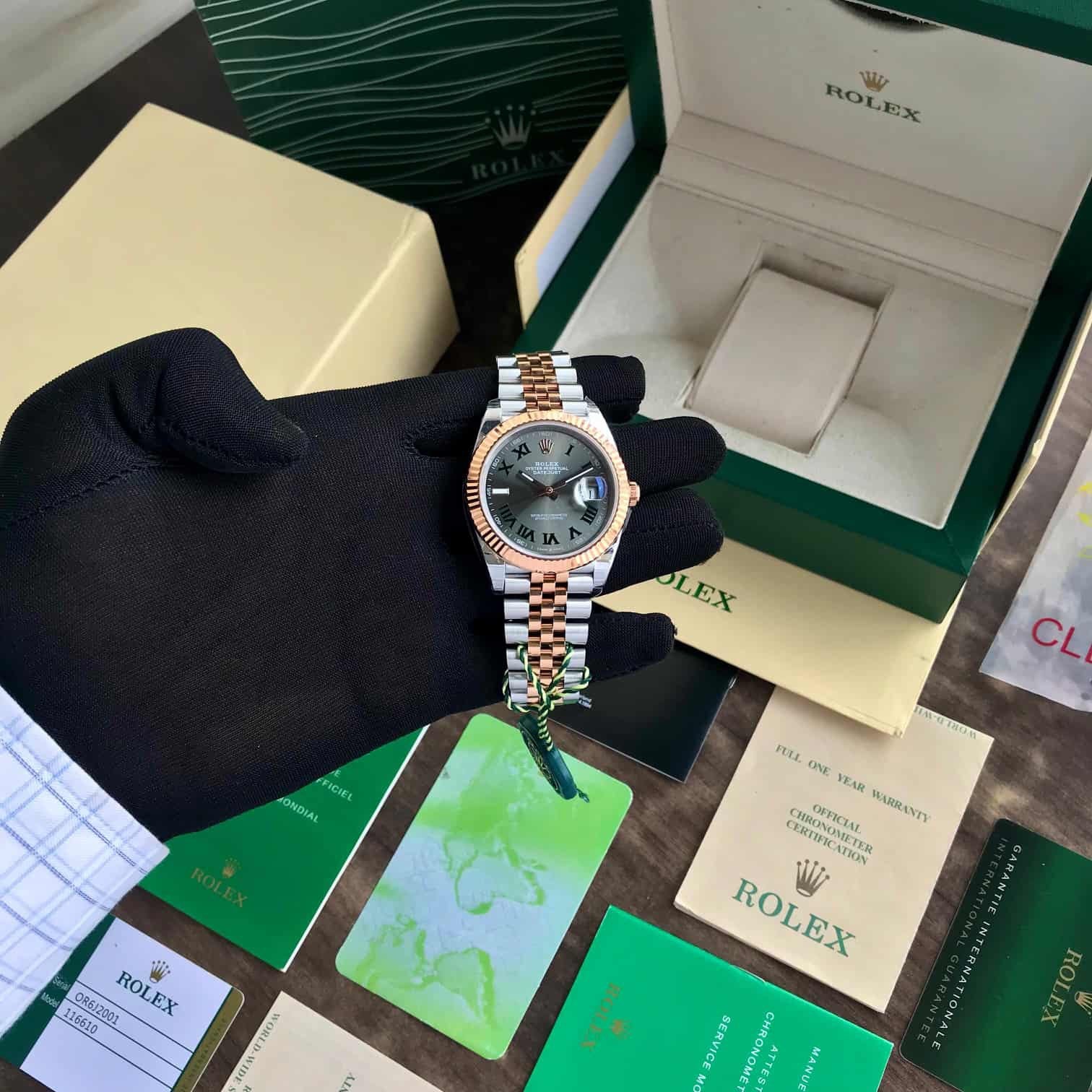 Rolex Date-just Roman Jubilee 41mm Steel and Everose Gold Swiss ETA Men’s Watch