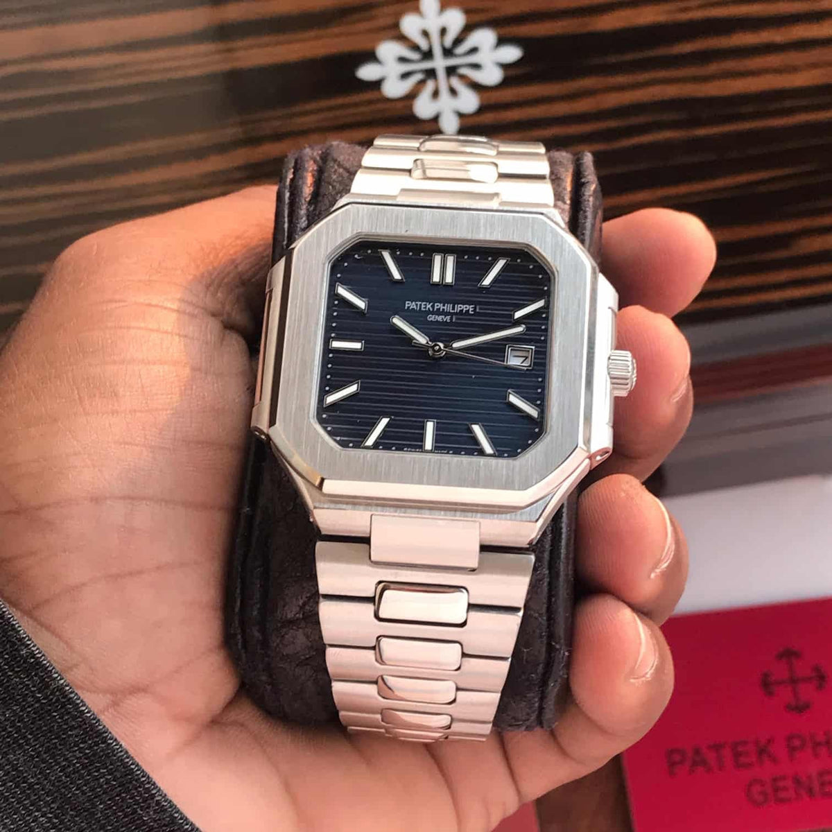 Patek Philippe Cubitus Stainless Steel Blue Dial Automatic Mens Watch