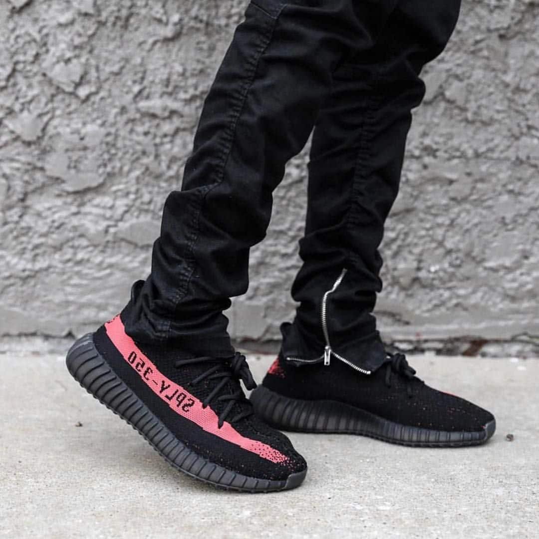 Adidas Yeezy Boost 350 V2 Black Red Sneakers