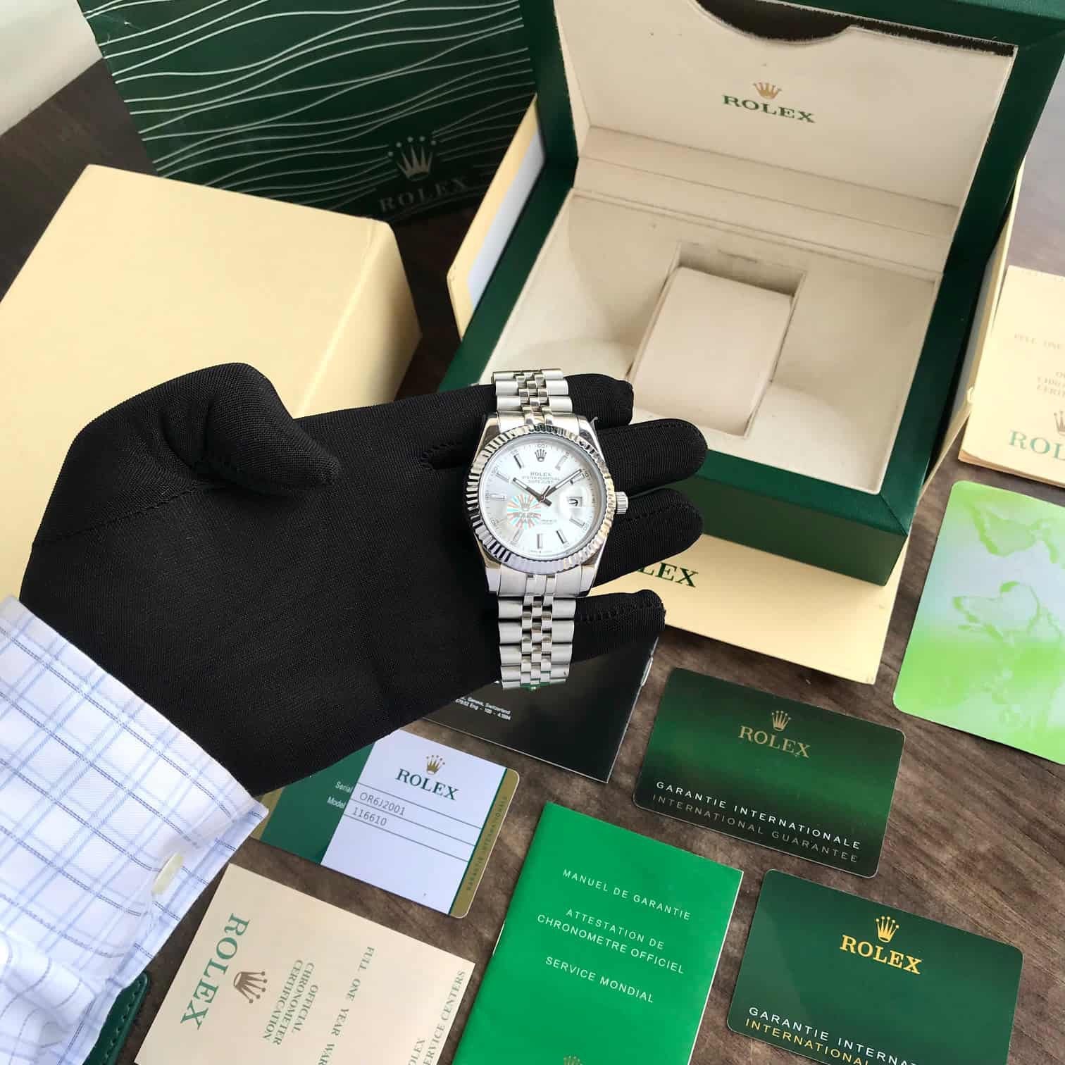 Rolex Date Just 41 Silver White Dial Jubli Chain Belt Japanese Automatic Men’s Watch