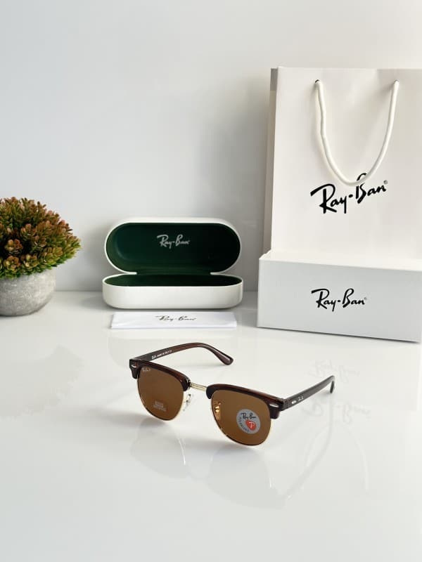 Classy Rayban Gold Brown Sunglasses