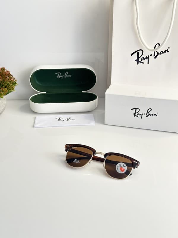 Classy Rayban Gold Brown Sunglasses