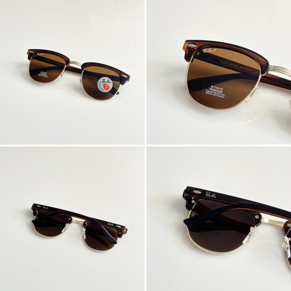 Classy Rayban Gold Brown Sunglasses