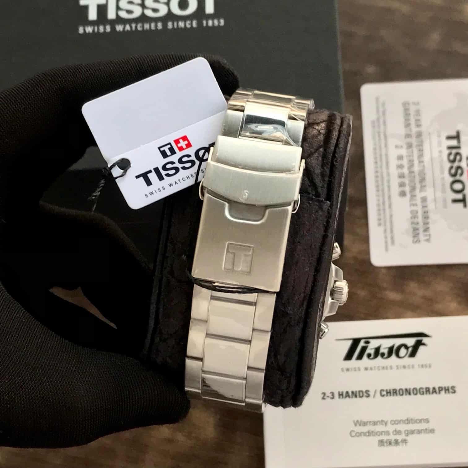 Tissot Seastar Chronograph Blue Dial Red Bazel Stainless Steel Chain Quartz Movement Men’s Watch