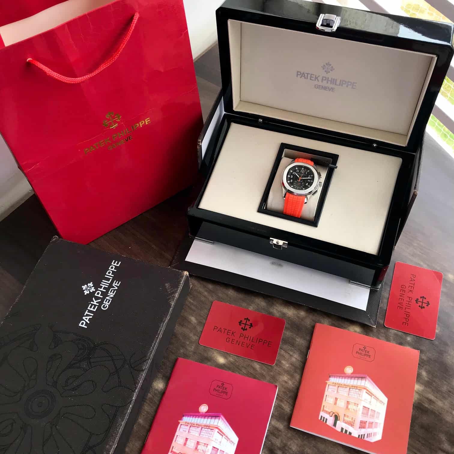 Patek Philippe Aquanaut Chronograph 5968A Orange Strap Automatic Men’s Watch