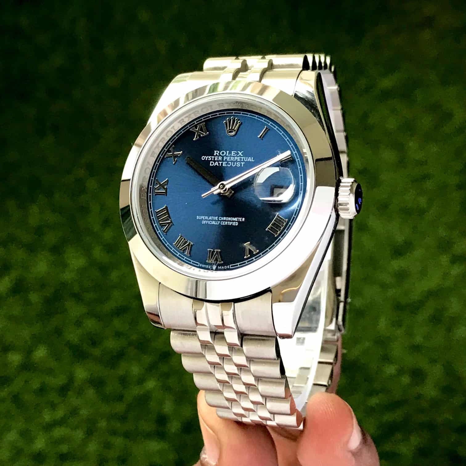 Rolex Date Just 41 Silver Blue Roman Numbers Japanese Automatic Men’s Watch