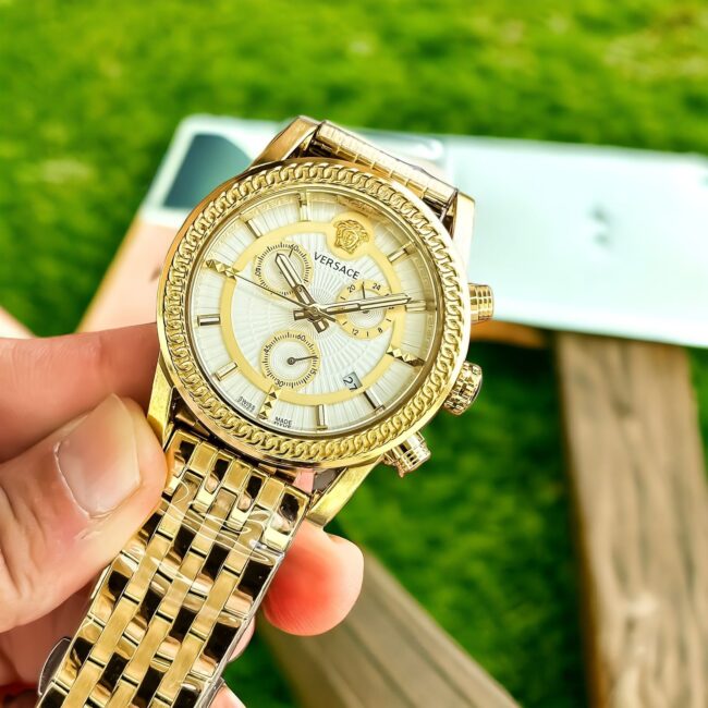 Versace Bi-Compax Chronograph Gold Watch