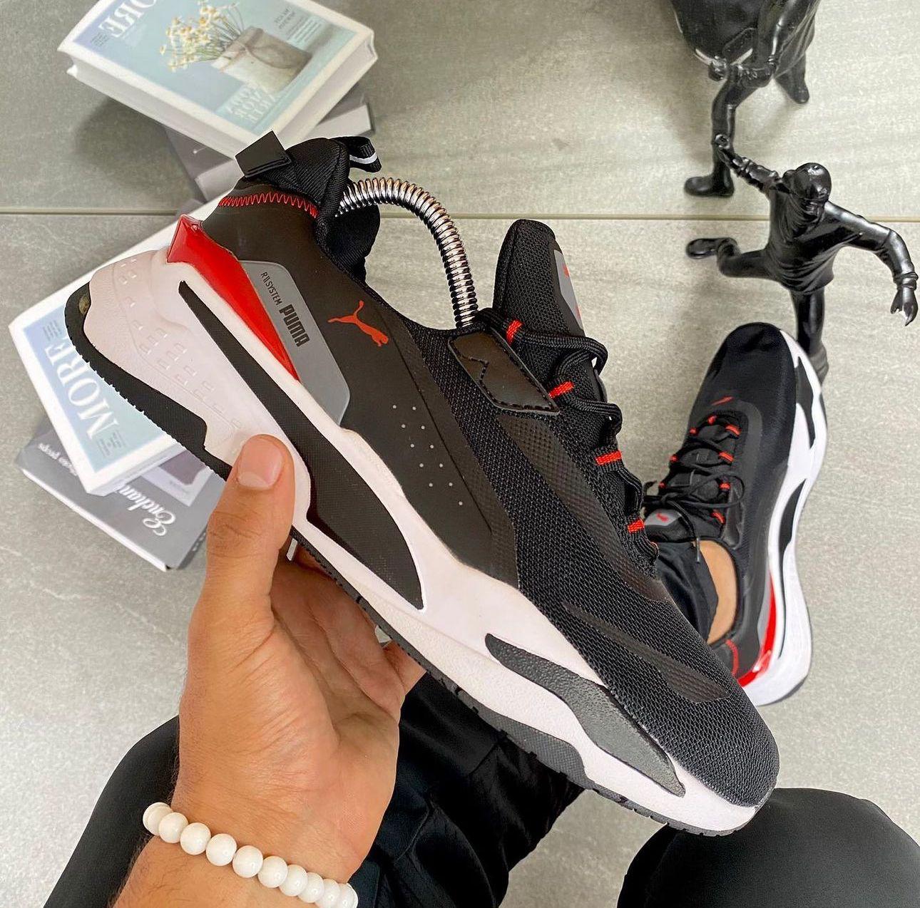 Branded RSX System Black Red Sneakers