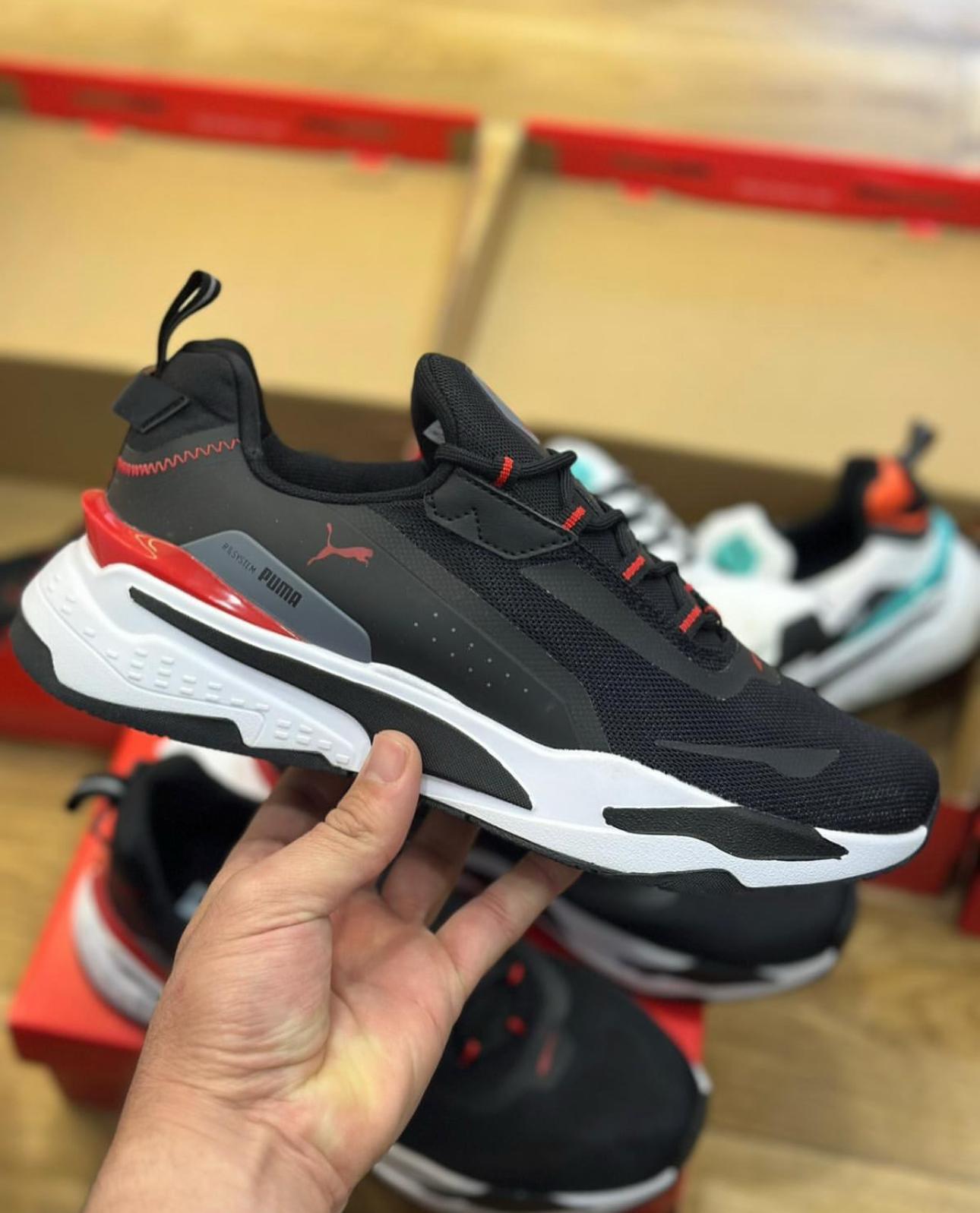 Branded RSX System Black Red Sneakers