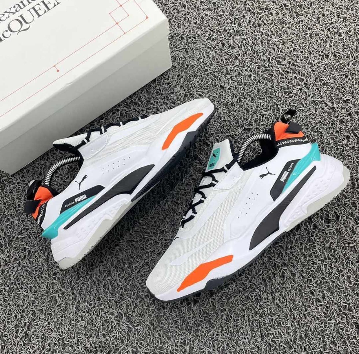 Branded RSX System White Sneakers