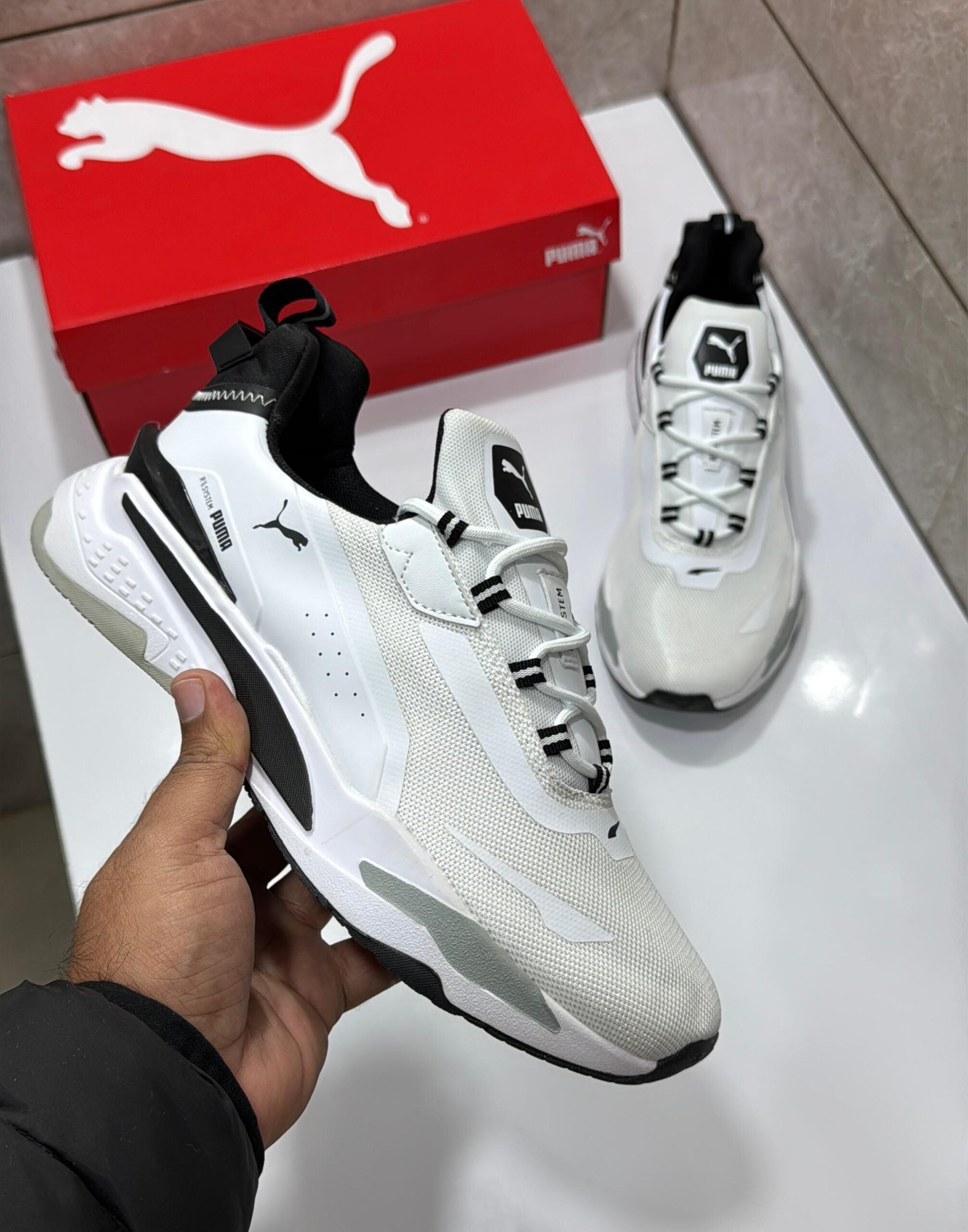 Branded RSX System White Black Sneakers