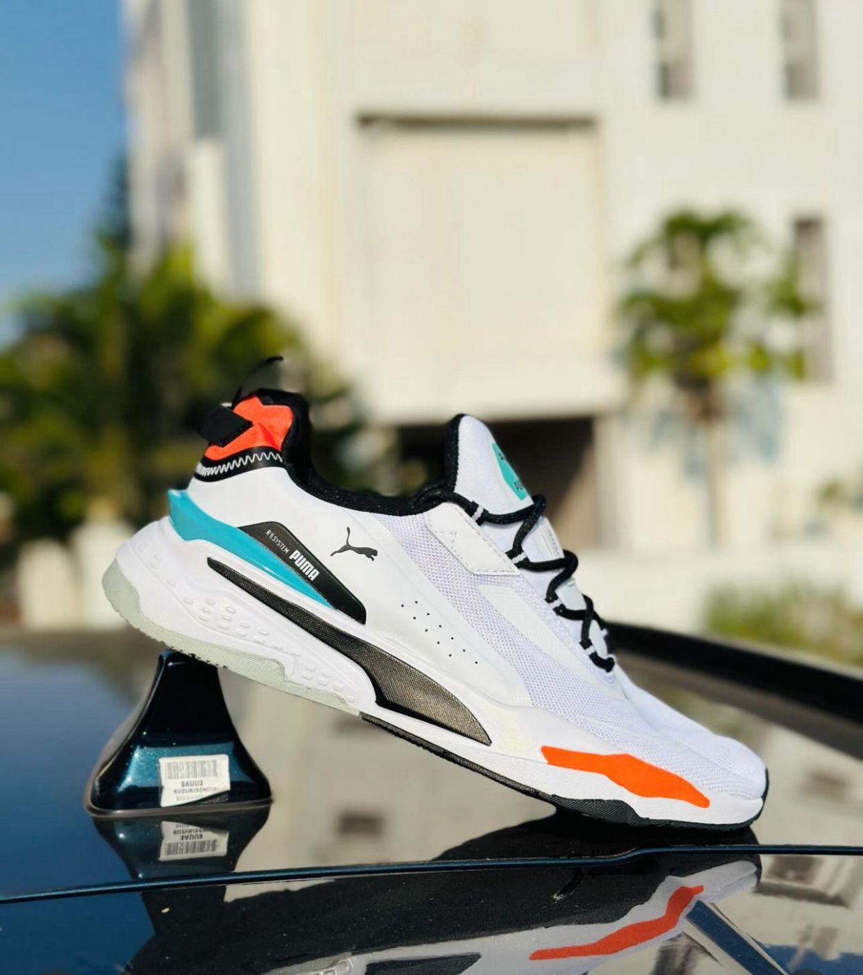 Branded RSX System White Sneakers