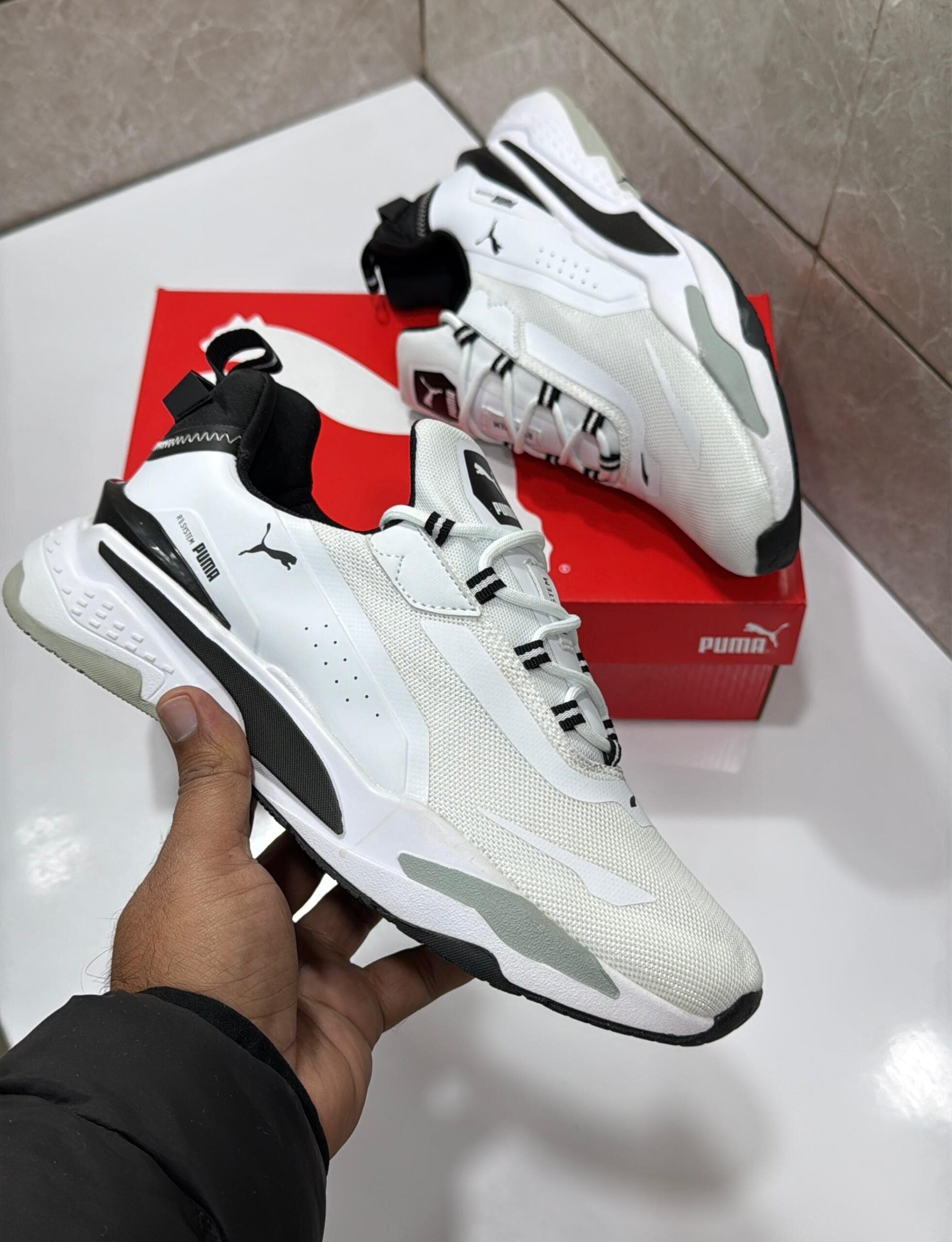 Branded RSX System White Black Sneakers