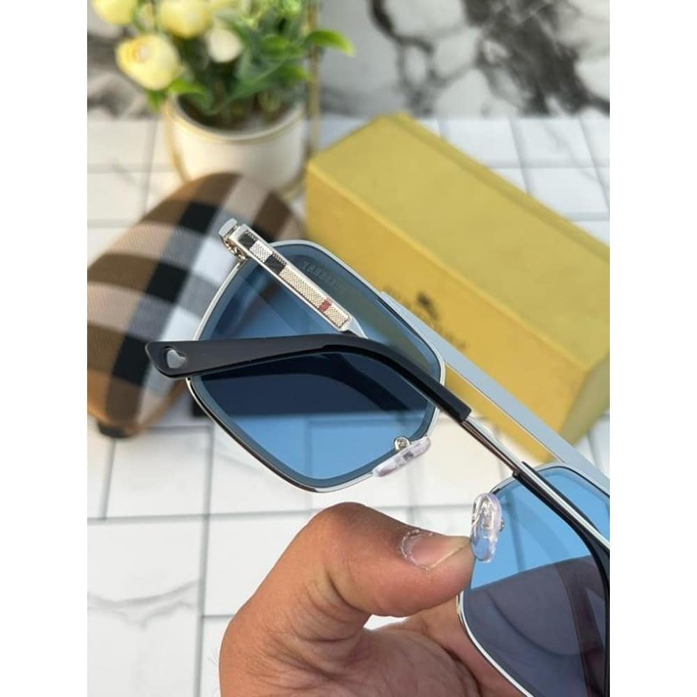 Sliver Blue Burberry Sunglasses For Men