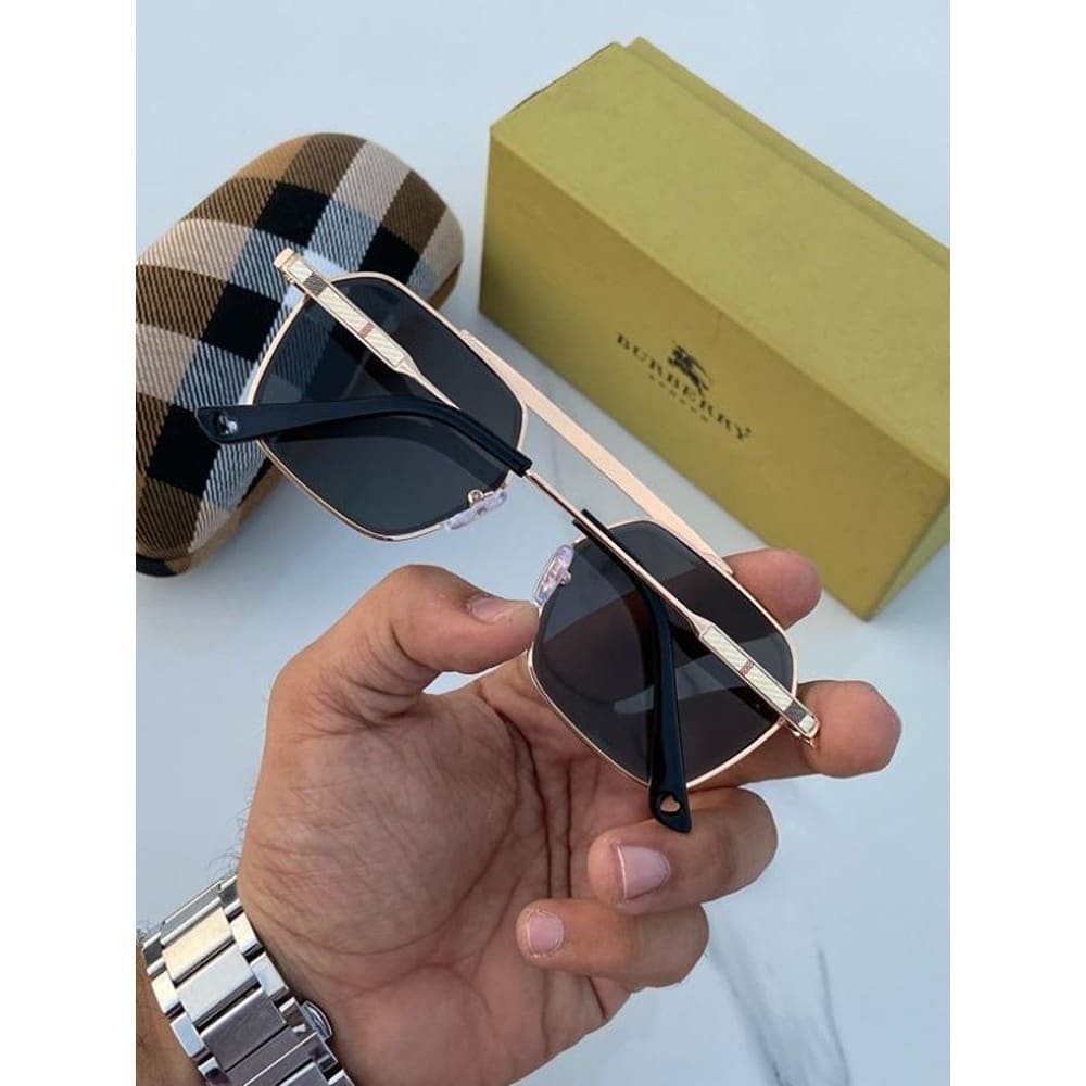 Gold Black Burberry Sunglasses For Men