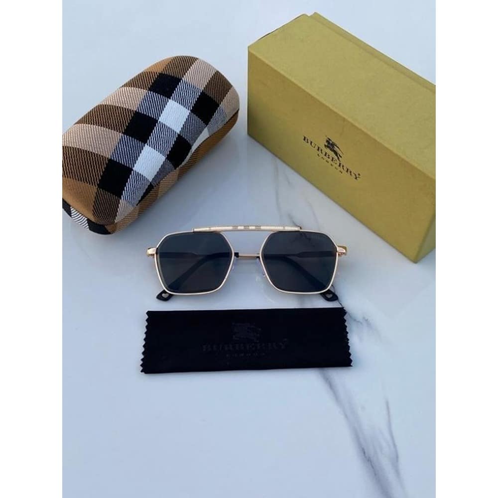 Gold Black Burberry Sunglasses For Men