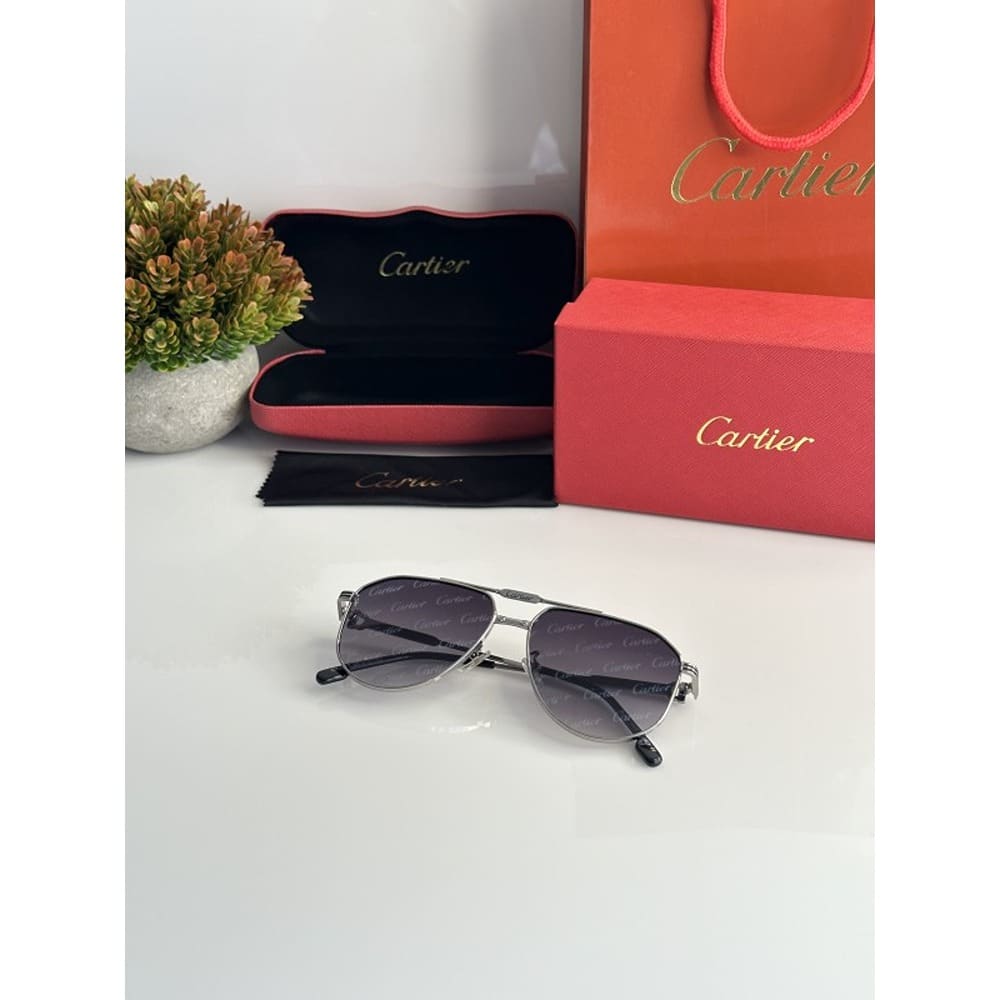 Cartier Sunglasses Sliver Black For Men