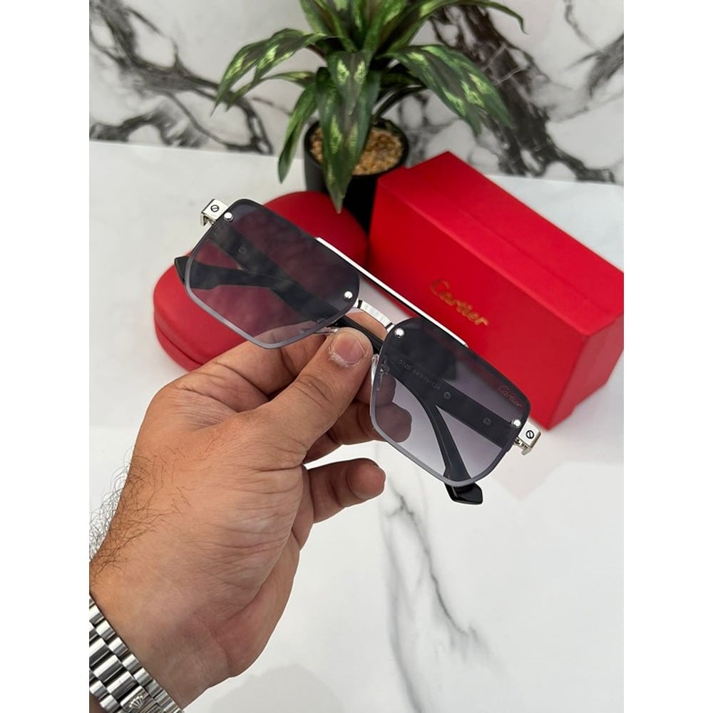 Cartier Sunglasses For Men Sliver Black