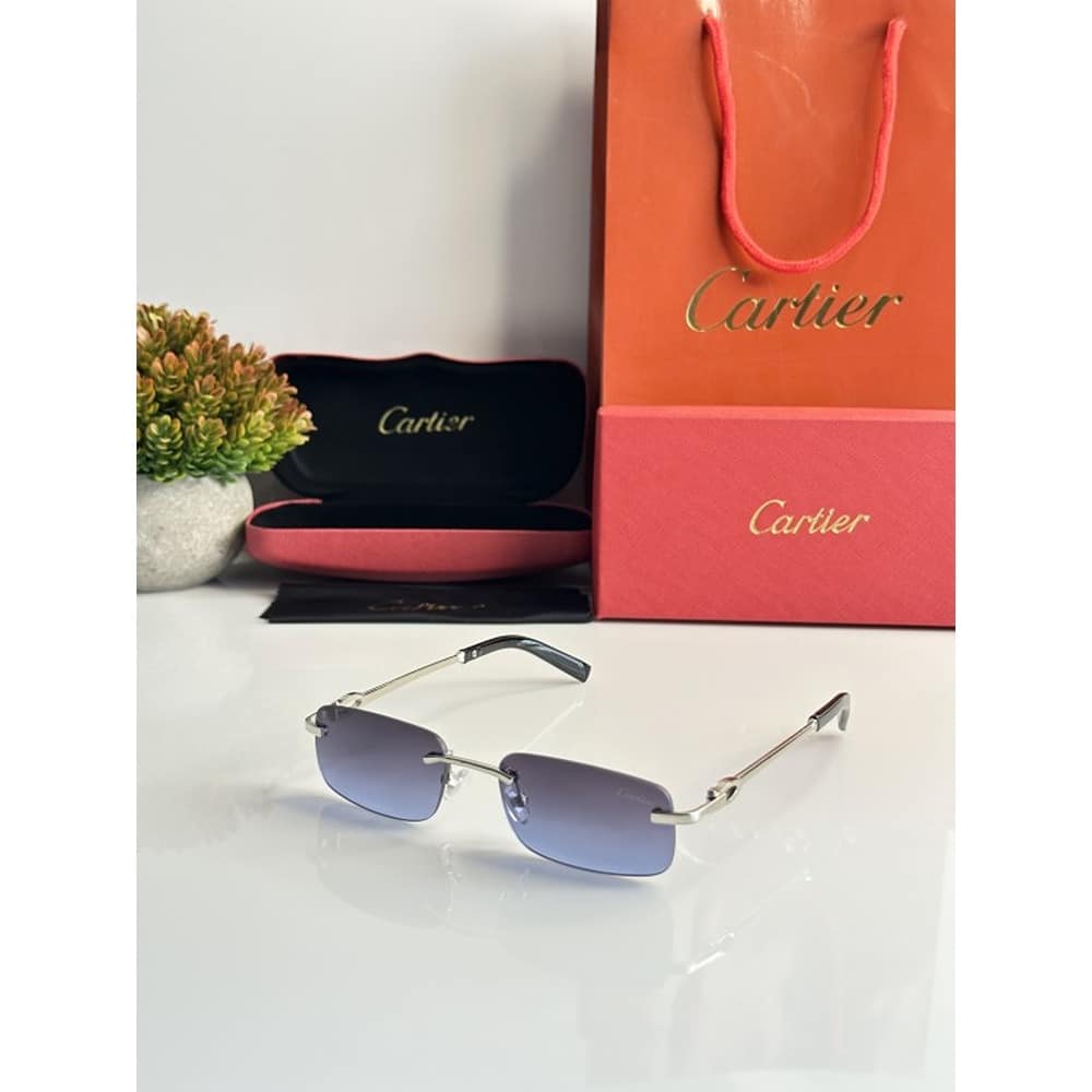 Cartier Sunglasses For Men Sliver Blue