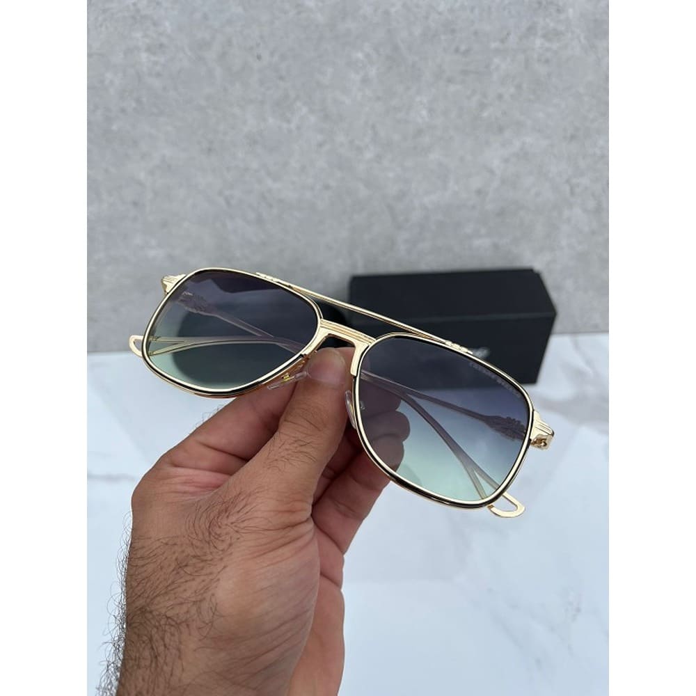 Chrome Hearts Sunglasses Green Gold For Men