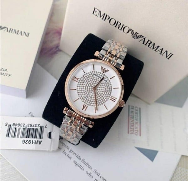 Emporio Armani Watch For Lady White Round Dial