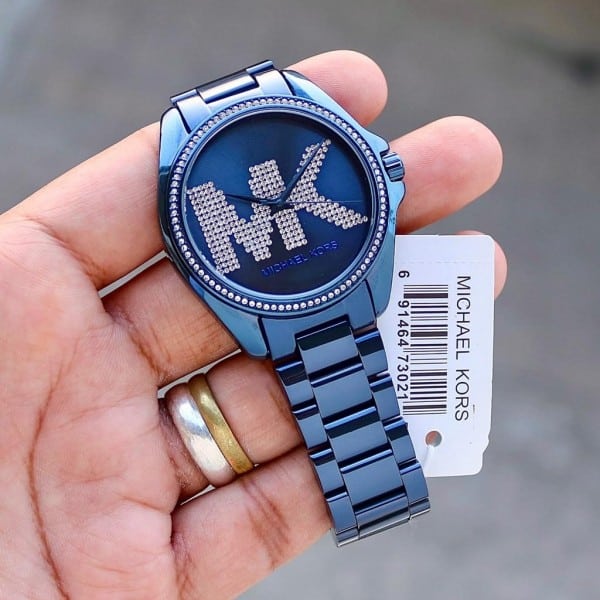 Fancy Michael Kors Watch Round Blue Dial