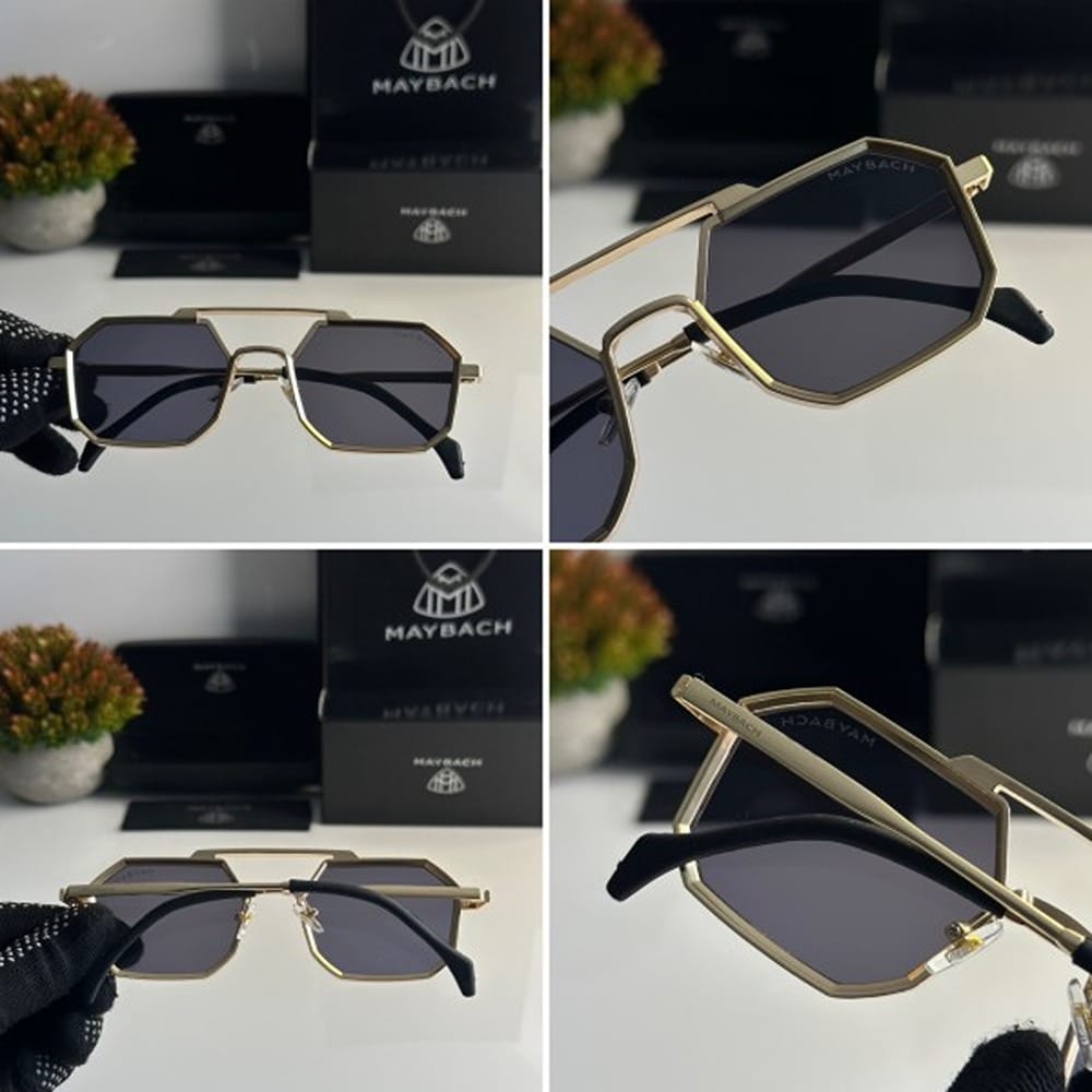 Hexagon Maybach Sunglasses For Men Gold Black