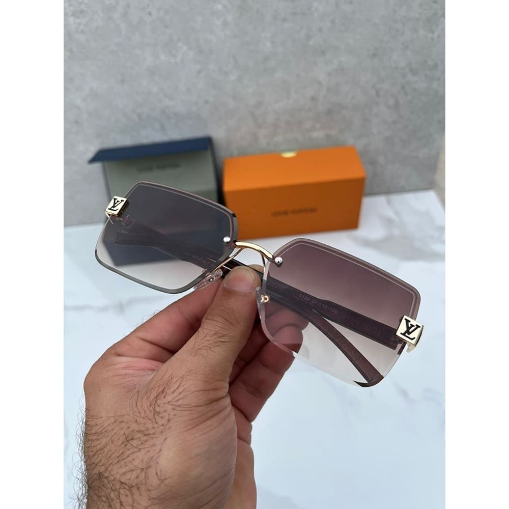 Brown Gold Fameless Louis Vuitton Sunglasses For Men