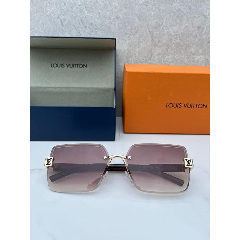 Brown Gold Fameless Louis Vuitton Sunglasses For Men