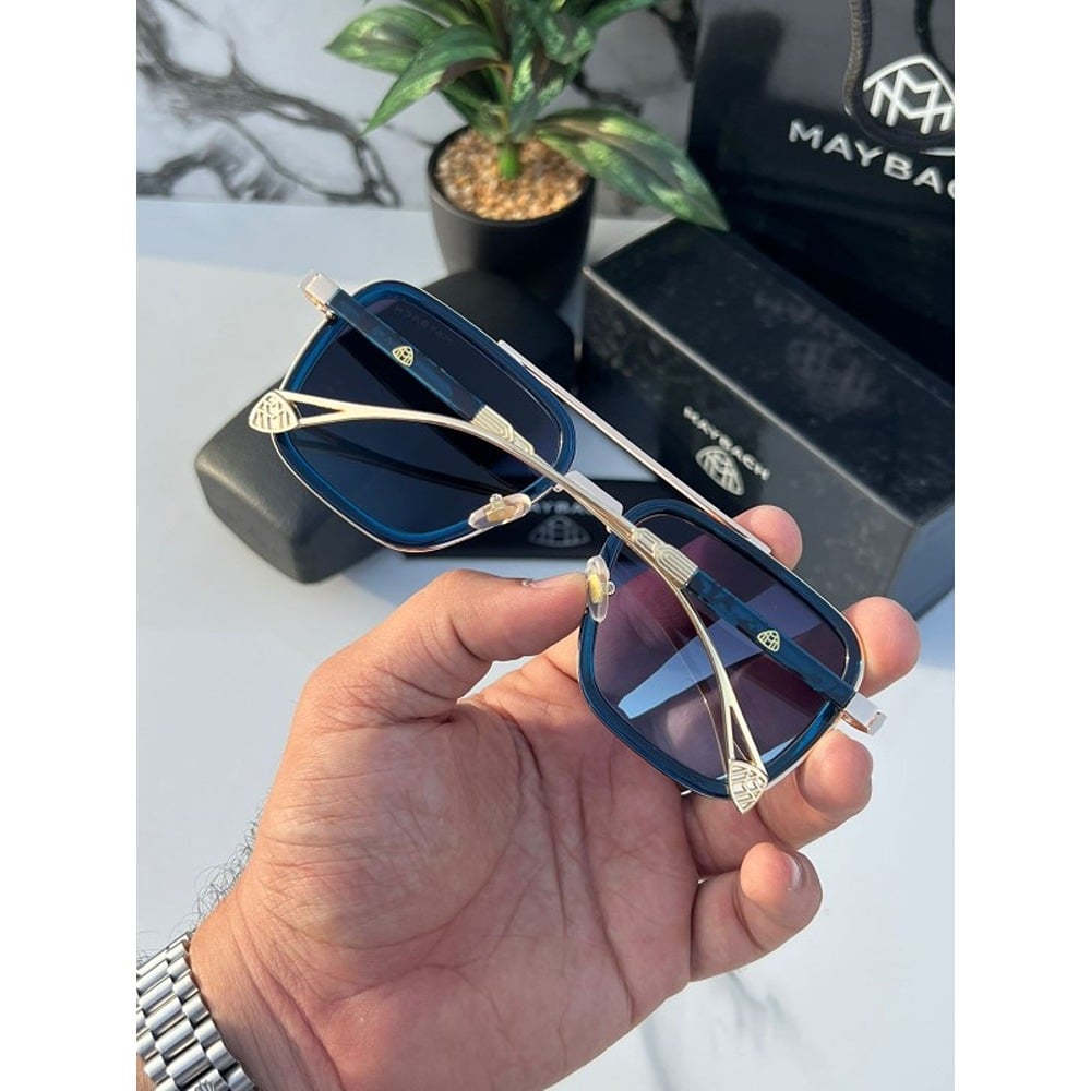 Maybach Sunglasses For Men Gold Blue