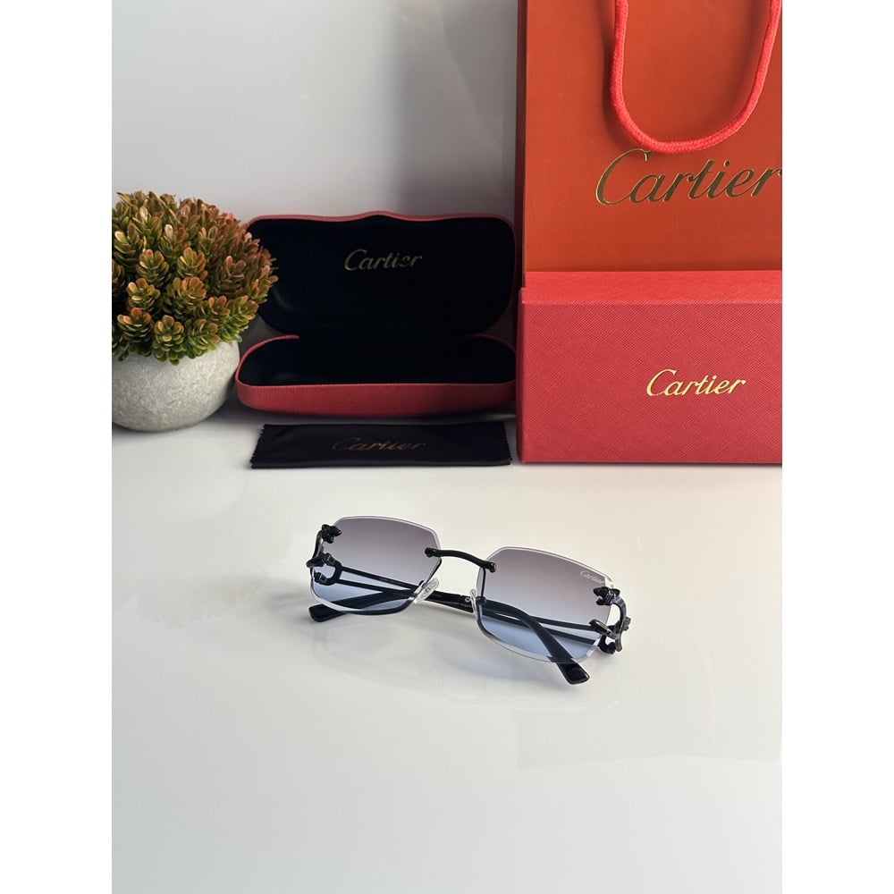 Cartier Sunglasses 0422 Black Blue