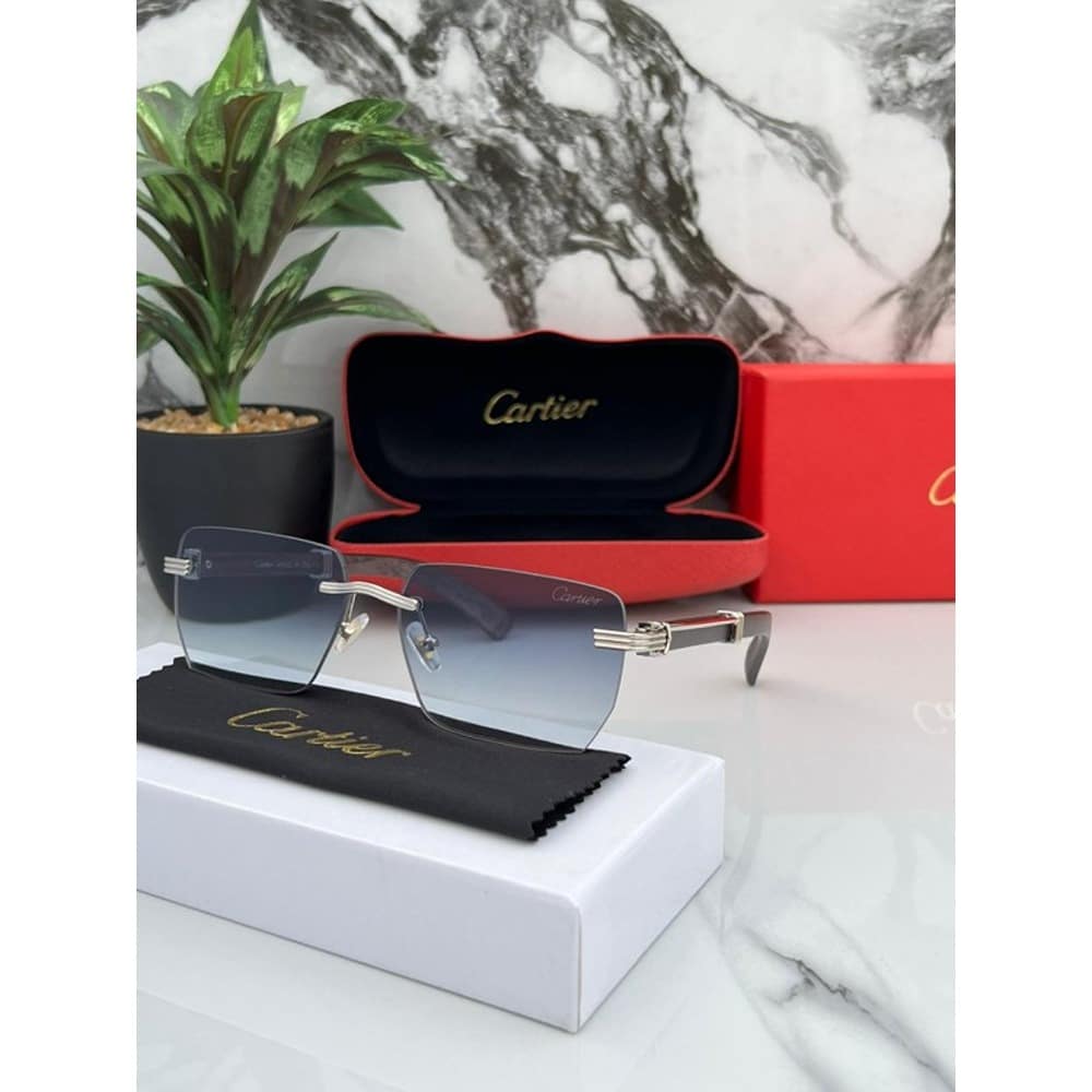 Cartier Sunglasses For Men Sliver Blue