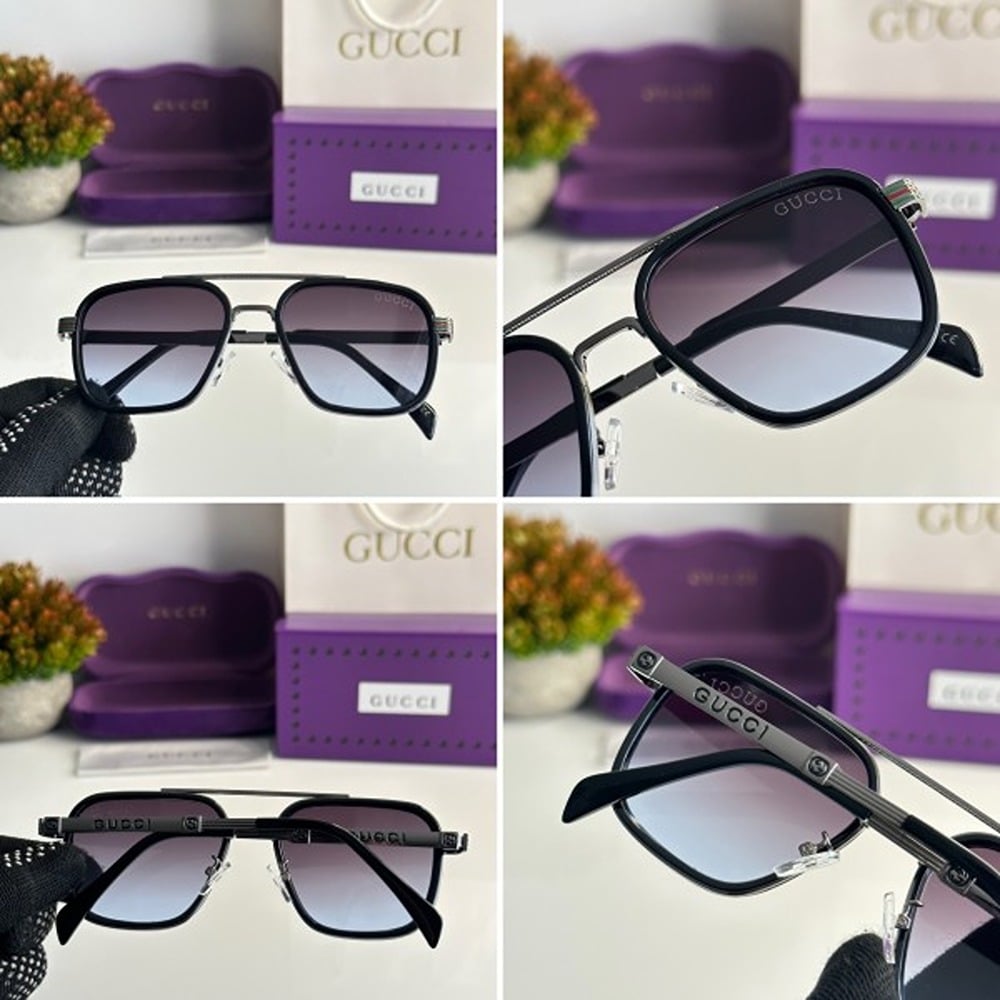 137 Gucci Sunglasses Gun Black Blue