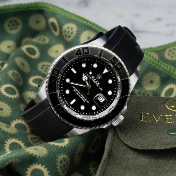 Rolex Yachtmaster Watch Silver Black Quartz movement
