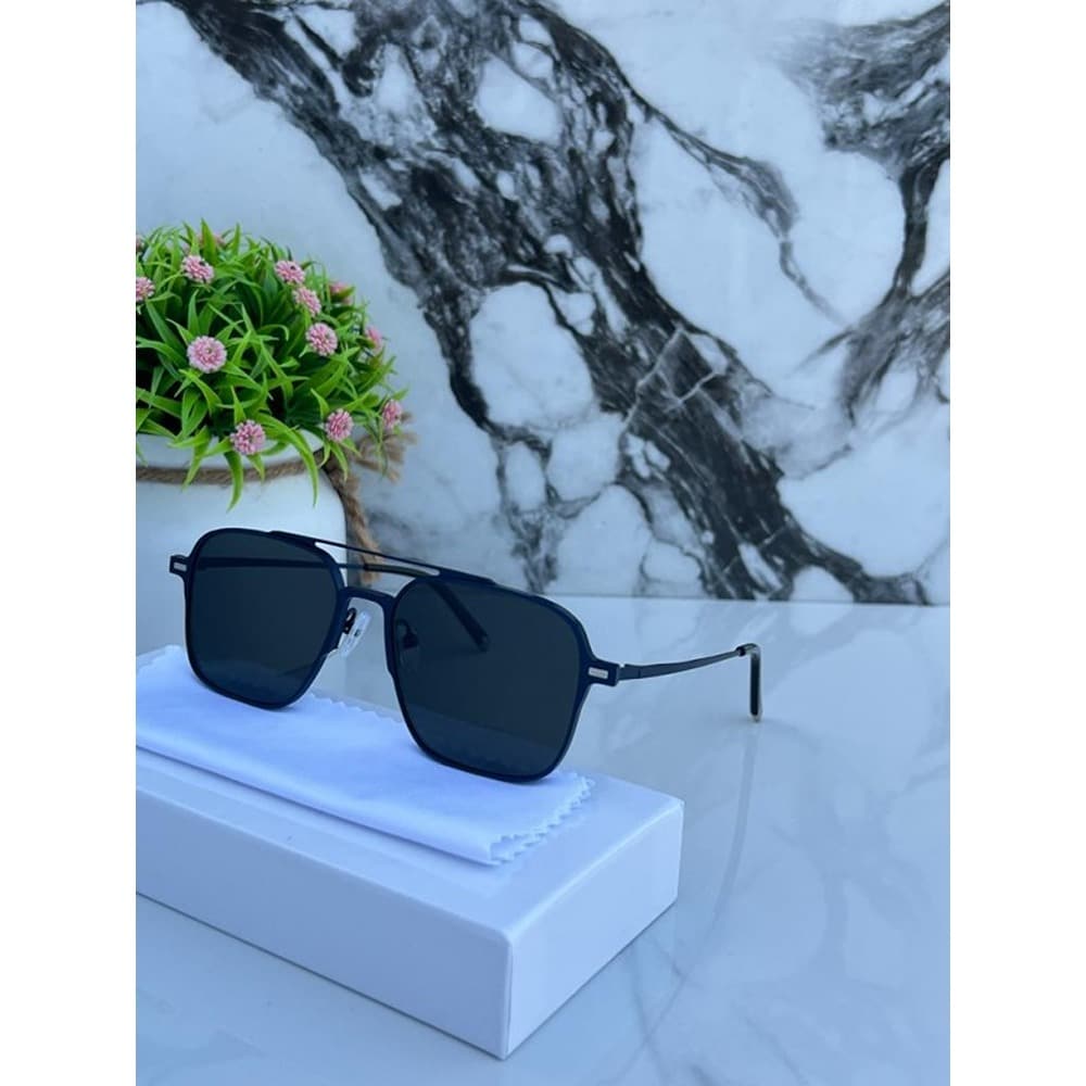 Blue Metal Attachment Sunglasses For Men
