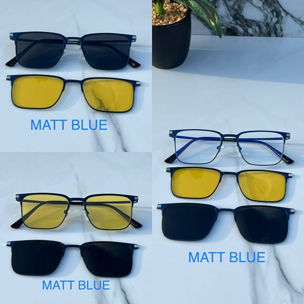 Metal Square Attachment Sunglasses