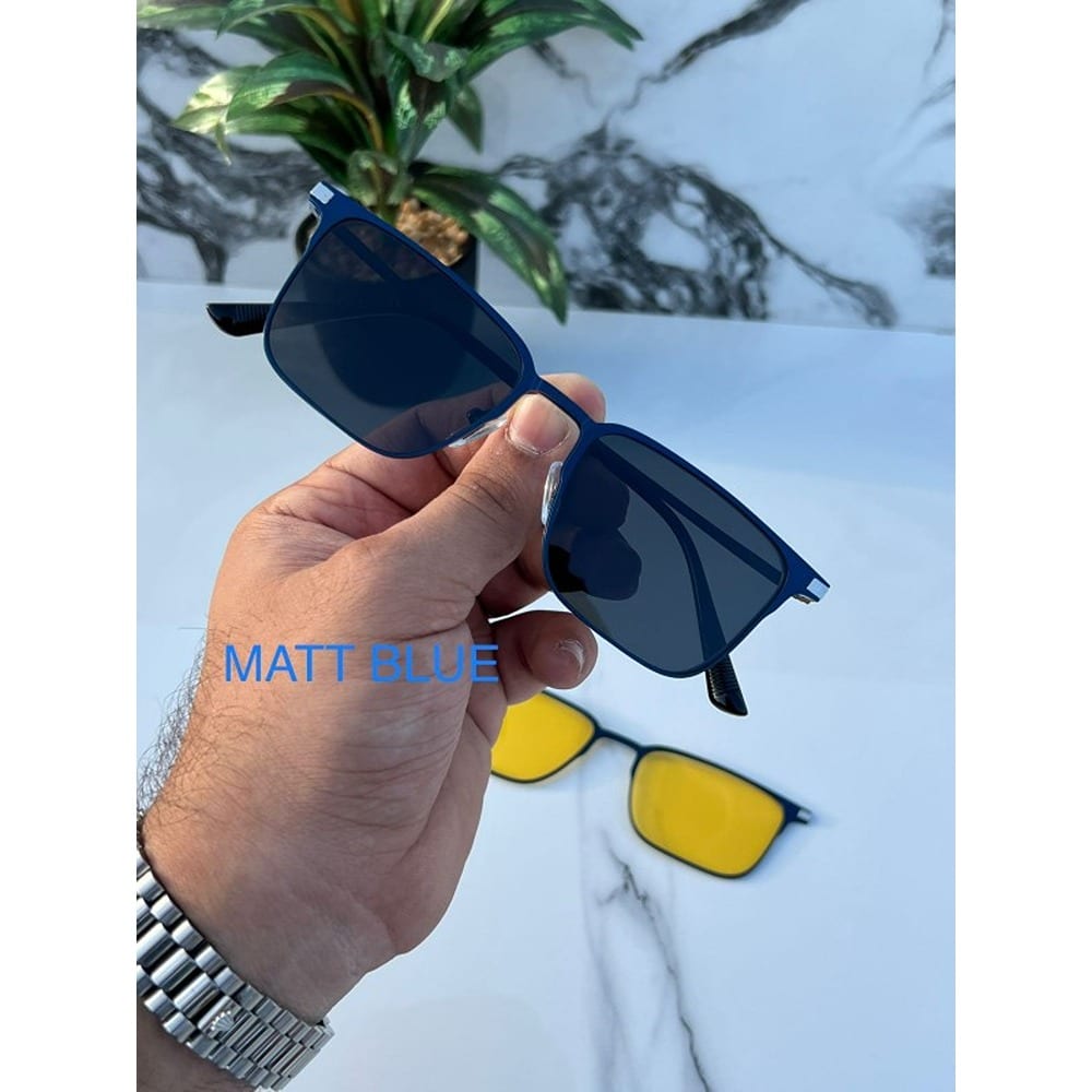 Metal Square Attachment Sunglasses