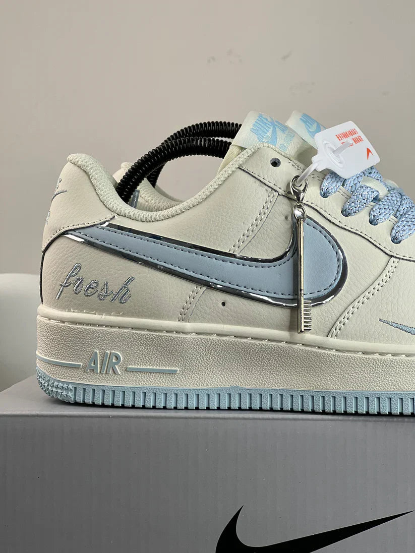 Airforce 1 Beige Blue Sneakers