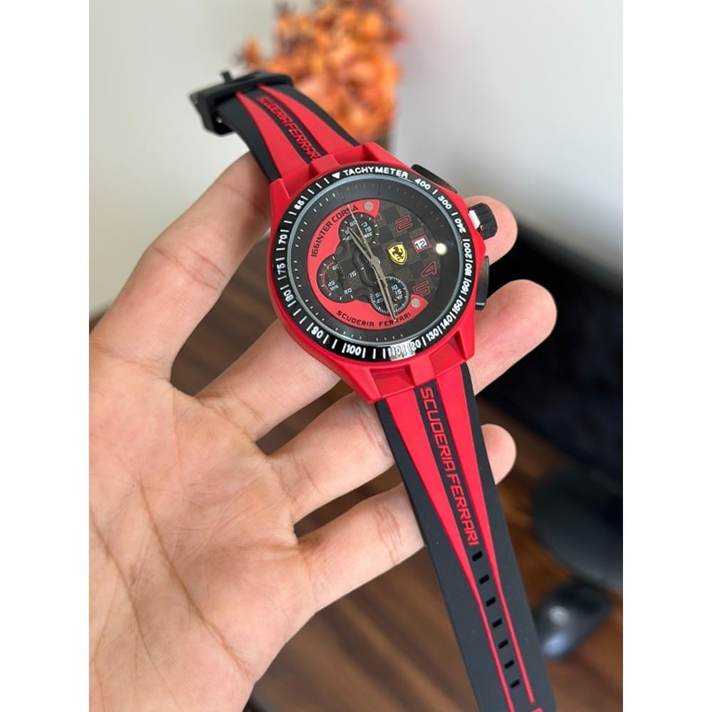 Scuderia Ferrari Watch For Men Red All Chrono Working