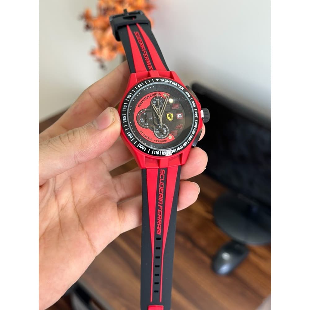 Scuderia Ferrari Watch For Men Red All Chrono Working
