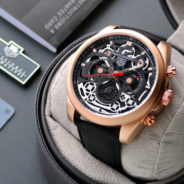 Men's Leather Tag Heuer Watch