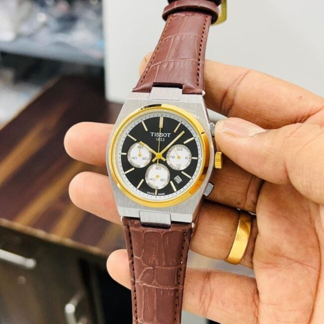 Branded 1853 PRX Leather Strap Watch